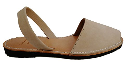 Auténticas Avarcas menorquínas, Abarcas, Albarcas, Sandalias (40, Natural, Nobuck)