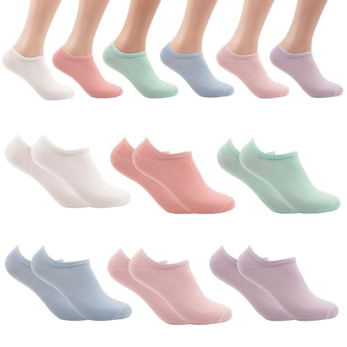 Pesail 12 Pares Calcetines Cortos Mujer, Invisibles Colores, Calcetines Tobilleros Mujer Verano...