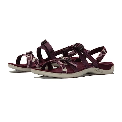 Merrell District 3 Backstrap Web-Burgundy, Sandalia Mujer, 39 EU