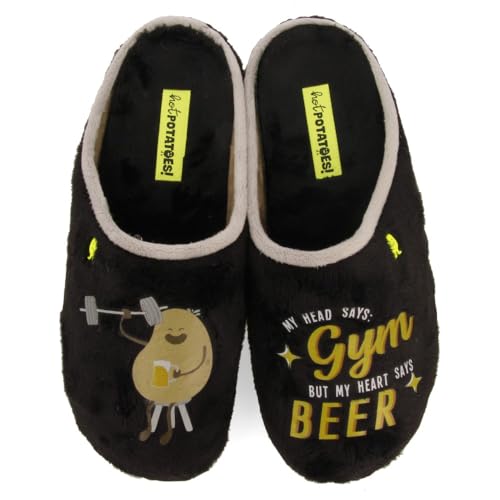 HOT POTATOES Rutledge, Pantuflas Hombre, Negro, 43 EU