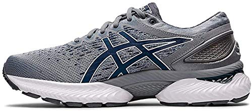 ASICS Gel-Nimbus 22 Knit, Zapatillas Deportivas Hombre, Piedmont Grey/MAKO Blue, 42.5 EU