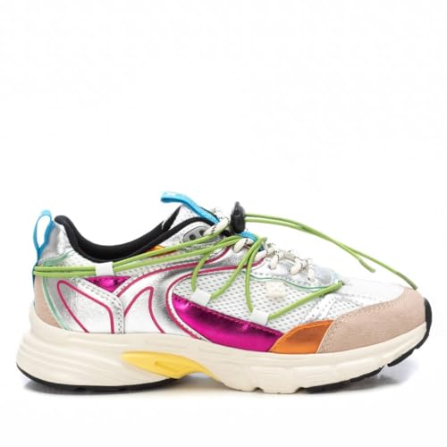 XTI - Zapatilla Mujer Plata - Calzado Cómodo y Versátil - Moda Casual - Modelo 14405201 (Talla 38)