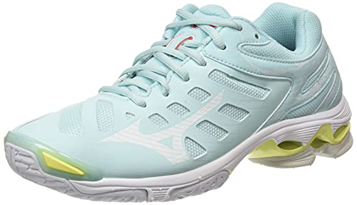 Mizuno Wave Voltage, Zapatillas de vóleibol Mujer, Clearwater/Wht/Tennisbal, 44.5 EU