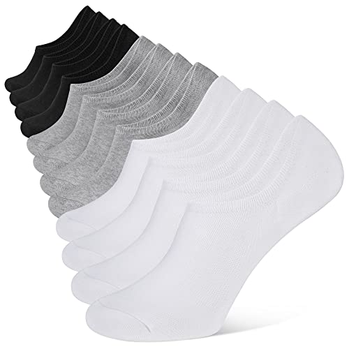 YOJOOM Calcetines Cortos Hombre Invisibles Respirable Calcetines tobilleros Algodón Silicona...