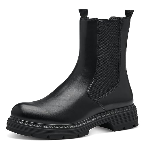 Tamaris Botines Chelsea Veganos para Mujer, Negro, 40 EU