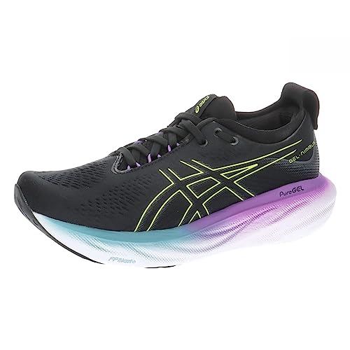 ASICS Gel-Nimbus 25, Sneaker Mujer, Negro Amarillo resplandeciente ,44 EU