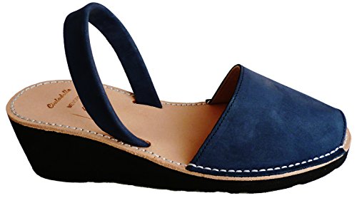 Avarcas menorquínas con tacón/cuña de 4,8 cm, Abarcas, Albarcas, Sandalias … (40, Azul Marino...