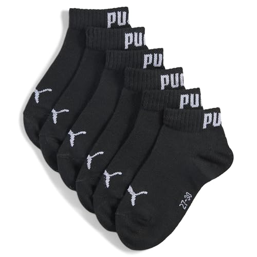 PUMA Kids Plain Quarter Calcetín, Negro, 35-38 Unisex niños