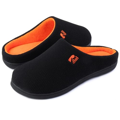 RockDove Zapatilla de dos tonos y espuma viscoelástica para Hombre, 44/45 EU, Negro y Naranja