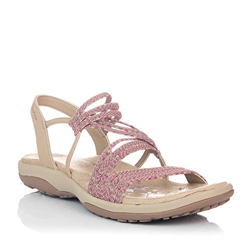 Skechers Reggae Slim-Stretch Appeal, Sandalias de Talón Abierto Mujer, Multicolor (RAS Navy...