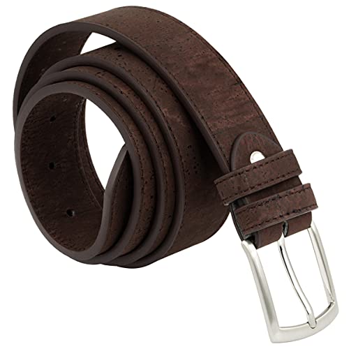 Simaru Cinturón para hombre Buenos Aires, 35 mm de ancho, acortable, corcho vegano, cinturón...