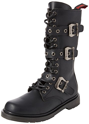 Demonia Defiant-303, Botas Hombre, Piel Vegana Negra Negra, 36.5 EU