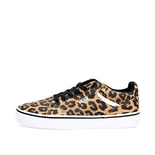Vans Tenis Seldan para Mujer, Guepardo Negro Blanco, 34.5 EU