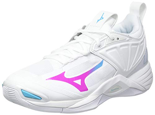 Mizuno Wave Momentum 2, Zapatillas de vóleibol Mujer, Blanco Pinkglo Blueatoll, 41 EU