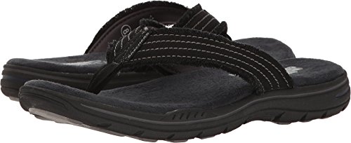 Skechers EVENTED ARVEN, Sandalias para Hombre, Black Canvas, 44 EU