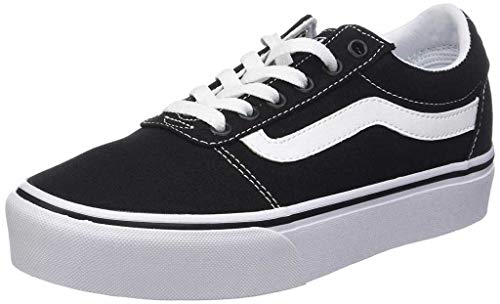 Vans Ward Platform, Zapatillas Mujer, Canvas Black White, 39 EU