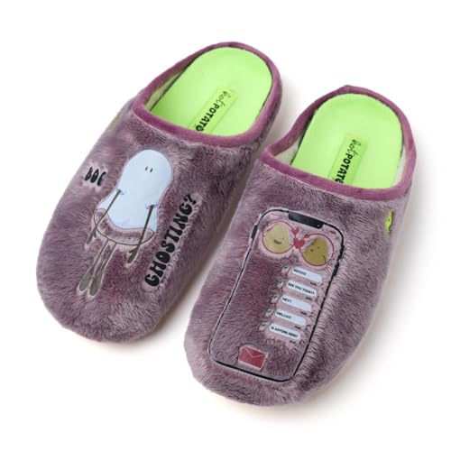 HOT POTATOES, Modelo SLAYTON, Pantuflas estilo Babucha de pelo con dibujo en el corte. Zapatillas de...