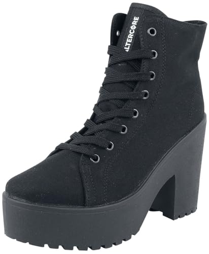 Altercore Roca Vegan Mujer Tacón Alto Negro EU37 Textil