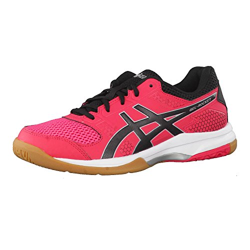 Asics Gel-Rocket 8, Zapatillas de Voleibol Mujer, Rosa (Rouge Red/Black/White 1990), 41.5 EU