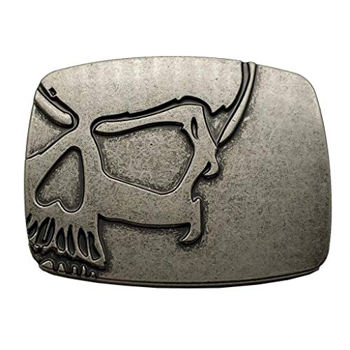 Xwest Hebilla de cinturón Vintage Skull Belt Buckle Cowboy Buckles