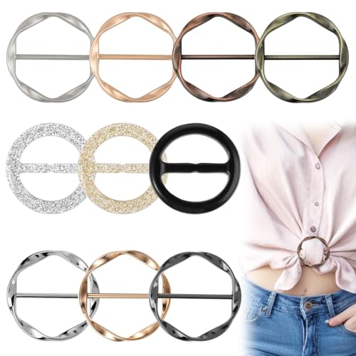 DSLSQD 8 piezas T Clip Broches para ropa, anillo de tela, hebilla de cinturón, anillo de bufanda,...