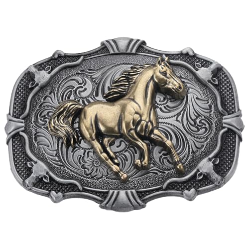 GORGECRAFT Hebillas de Cinturón de Caballo para Hombre Vaquero Occidental 84×64mm Hebillas de...