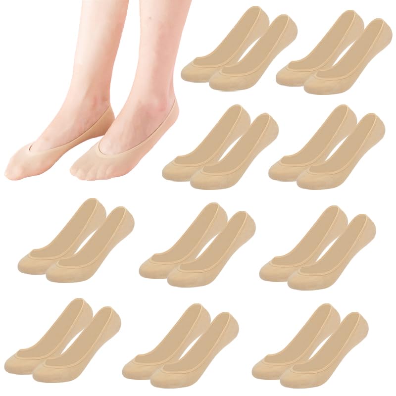 KEYRI 10 Pares Calcetines Invisibles Mujer, Calcetine Antideslizantes Invisibles Transpirables...