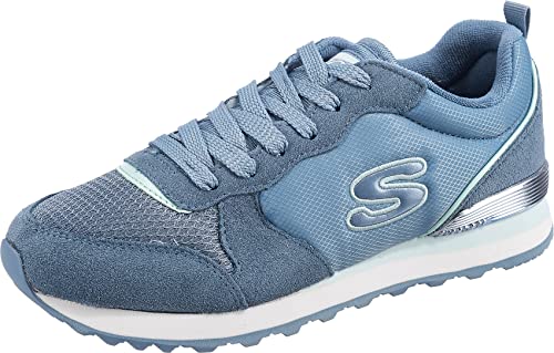 Skechers OG 85 STEP N FLY, Zapatillas para Mujer, Slate Suede/Mesh/Duraleather/Light Blue Trim, 40...