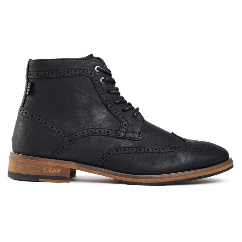 V.GAN Vegan Wheat 2 Brogue Hombre Botas Negro 45 EU