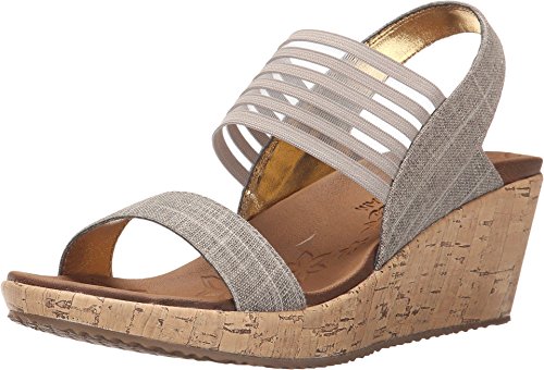 Skechers Beverlee-Smitten Kitte, Sandalias Mujer, Beige Taupe, 40 EU