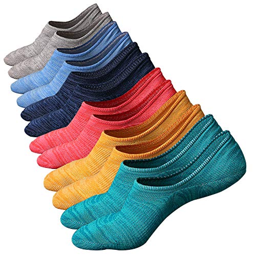 Ueither Calcetines de hombre antideslizantes de algodón de corte bajo (Tamaño: 38-44, Color 3 (6...
