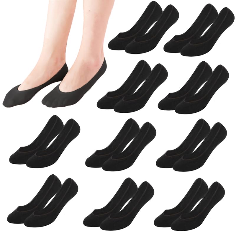 KEYRI 10 Pares Calcetines Invisibles Mujer, Calcetine Antideslizantes Invisibles Transpirables...